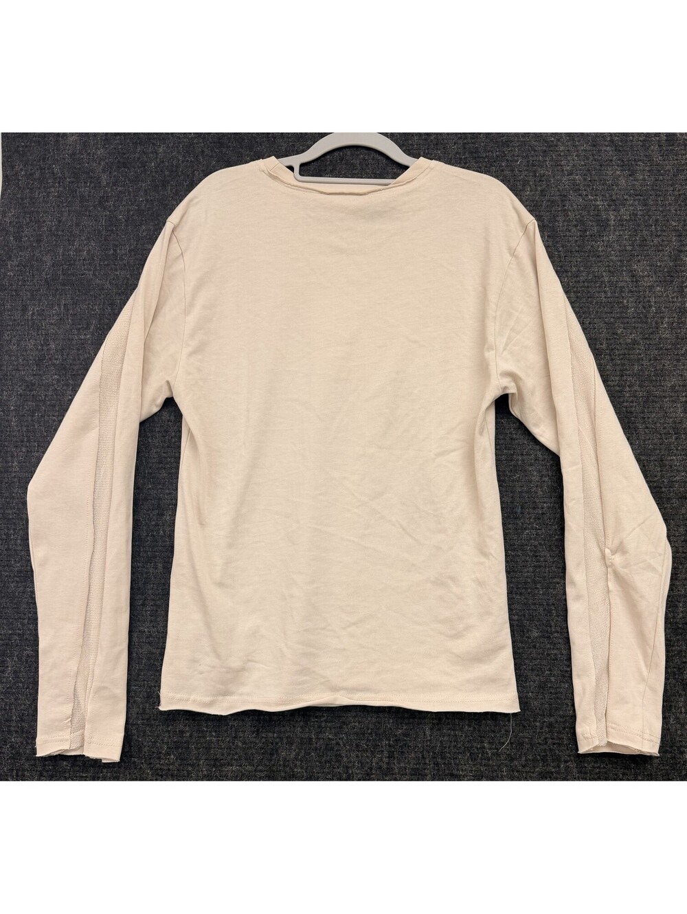 Zara Men’s Cream Long Sleeve T Shirt Crewneck Minimalist Casual Top Size M NWT - Picture 3 of 8